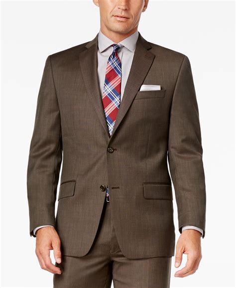 michael kors men's classic fit brown birdseye vested suit|CLOSEOUT! Men's Classic.